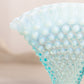 Vintage Fenton Light Blue Opalescent Hobnail Fan Vase