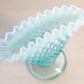 Vintage Fenton Light Blue Opalescent Hobnail Fan Vase
