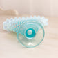 Vintage Fenton Light Blue Opalescent Hobnail Fan Vase