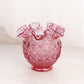 Vintage Fenton Dusty Rose Diamond Star Glass Vase