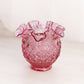 Vintage Fenton Dusty Rose Diamond Star Glass Vase