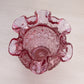 Vintage Fenton Dusty Rose Diamond Star Glass Vase