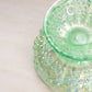Vintage Fenton Green Opalescent Iridescent Glass Footed Candle Bowl
