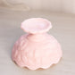 Vintage Fostoria Small Pink Milk Glass Berry Pattern Footed Bowl