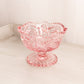Vintage LE Smith Pink Glass Sawtooth Edge Compote