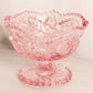 Vintage LE Smith Pink Glass Sawtooth Edge Compote