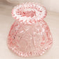 Vintage LE Smith Pink Glass Sawtooth Edge Compote