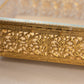 Vintage Large Rectangular Gold Tone Casket Jewelry Box