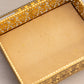 Vintage Large Rectangular Gold Tone Casket Jewelry Box