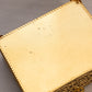 Vintage Large Rectangular Gold Tone Casket Jewelry Box
