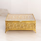 Vintage Large Rectangular Gold Tone Casket Jewelry Box