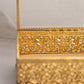 Vintage Large Rectangular Gold Tone Casket Jewelry Box