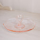 Vintage Small Pink Glass Tidbit Dish with Heart Handle