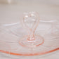 Vintage Small Pink Glass Tidbit Dish with Heart Handle