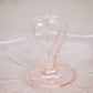Vintage Small Pink Glass Tidbit Dish with Heart Handle