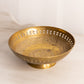 Vintage Medium Footed Brass Bowl with Floral Details