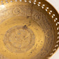 Vintage Medium Footed Brass Bowl with Floral Details