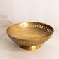 Vintage Medium Footed Brass Bowl with Floral Details