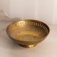 Vintage Medium Footed Brass Bowl with Floral Details