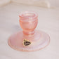 Vintage Short Stretch Glass Pink Fenton Iridescent Candlestick