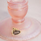 Vintage Short Stretch Glass Pink Fenton Iridescent Candlestick