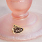 Vintage Short Stretch Glass Pink Fenton Iridescent Candlestick