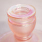 Vintage Short Stretch Glass Pink Fenton Iridescent Candlestick