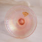 Vintage Short Stretch Glass Pink Fenton Iridescent Candlestick