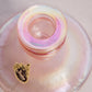 Vintage Short Stretch Glass Pink Fenton Iridescent Candlestick