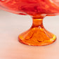 Vintage Viking Glass Amberina Epic Persimmon 6 Petal Compote Pedestal Bowl