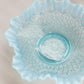 Antique Blue Opalescent Jefferson Glass Many Loops Crimped Bowl