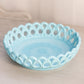 Antique Challinor Taylor & Co Blue Milk Glass Lattice Edge Dish