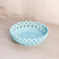 Antique Challinor Taylor & Co Blue Milk Glass Lattice Edge Dish