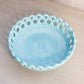 Antique Challinor Taylor & Co Blue Milk Glass Lattice Edge Dish