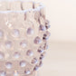 Antique EAPG Light Purple Hobnail Opalescent Glass Vase with Ruffle Edge