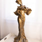 Antique Francesco Flora Spelter Iris Woman Statue