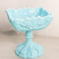 Antique French Portieux Vallerysthal Blue Milk Glass Ornate Compote