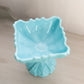 Antique French Portieux Vallerysthal Blue Milk Glass Ornate Compote