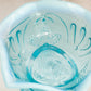 Antique Jefferson Glass Medium Blue Opalescent Glass Meander Bowl