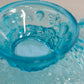 Antique Medium Blue Opalescent Glass Shell Footed Open Dish