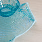 Antique Medium Blue Opalescent Glass Shell Footed Open Dish