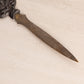 Antique Metal Letter Opener with Floral Design on Top