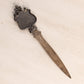 Antique Metal Letter Opener with Floral Design on Top