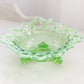 Antique Northwood Green Opalescent Wild Rose 3-Toed Bowl