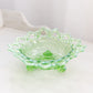 Antique Northwood Green Opalescent Wild Rose 3-Toed Bowl