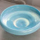 Antique Northwood Light Blue Opaque Iridescent Glass Footed Bowl