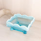 Antique Northwood Square Blue Opalescent Glass Bowl