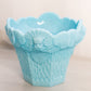 Antique Portieux Blue Milk Glass Planter Vase with Face & Leaf Designs