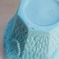 Antique Portieux Blue Milk Glass Planter Vase with Face & Leaf Designs