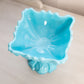 Antique French Portieux Vallerysthal Blue Milk Glass Ornate Compote